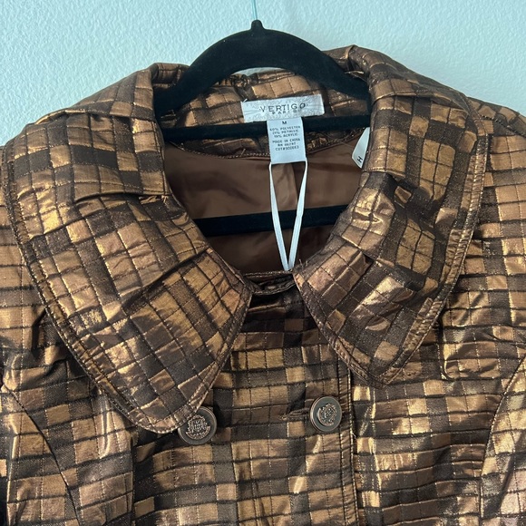 NWT Vertigo Paris Amelia Metallic Coat in Bronze - Picture 5 of 11